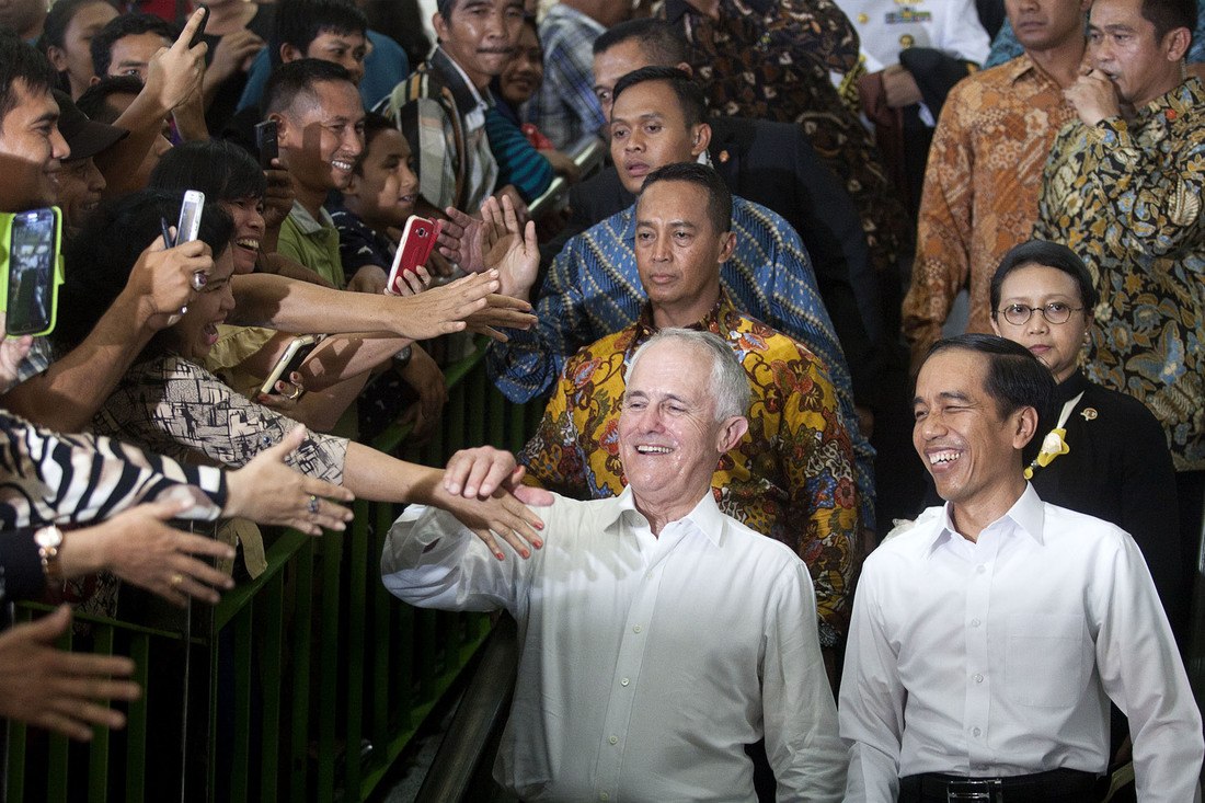 Presiden Joko Widodo and Prime Minister Malcolm Turnbull. Photo by Muhammad Adimaja for Antara.